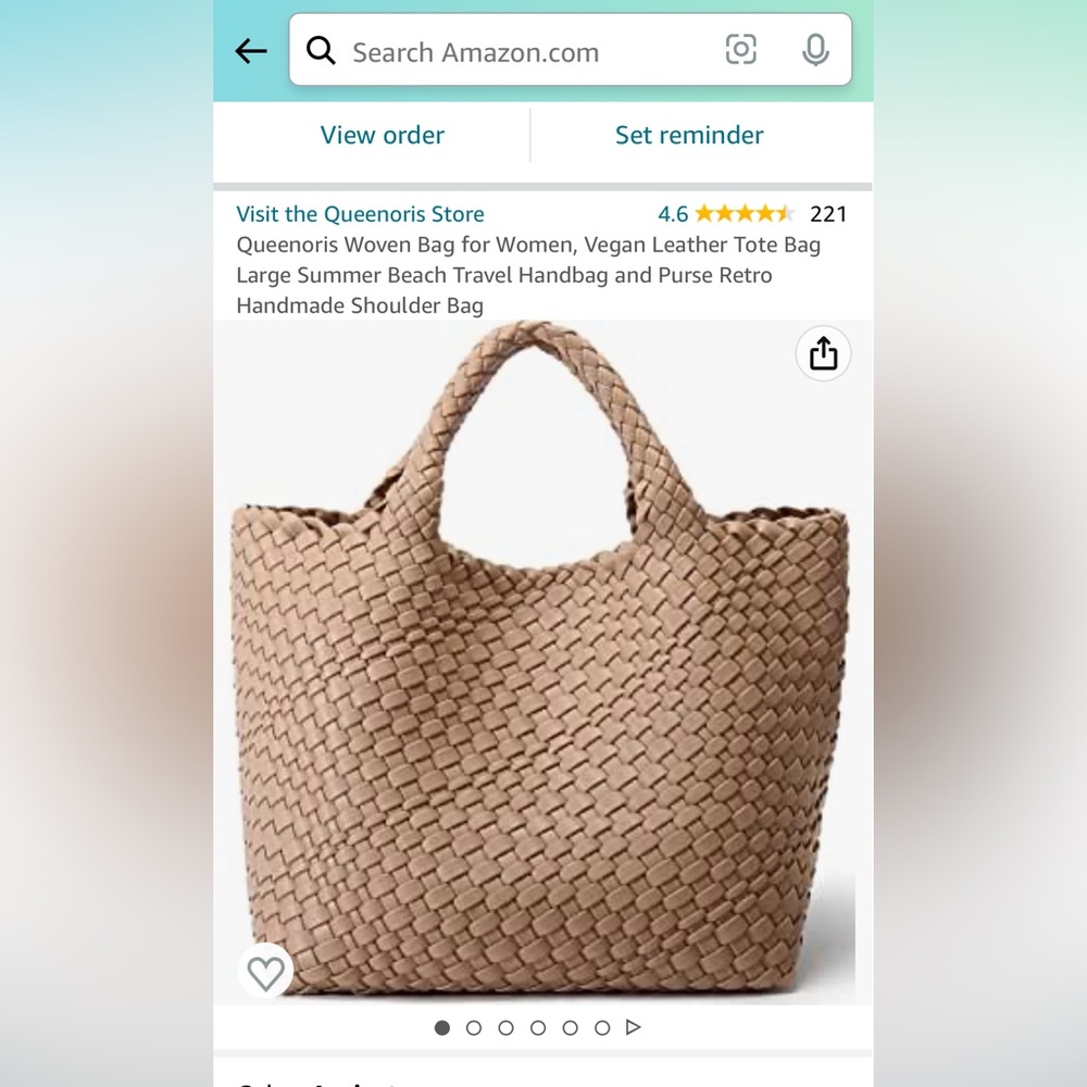 Apricot Queenoris woven tote bag